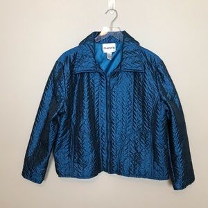 Chico’s Quilted Teal Jacket Size 3